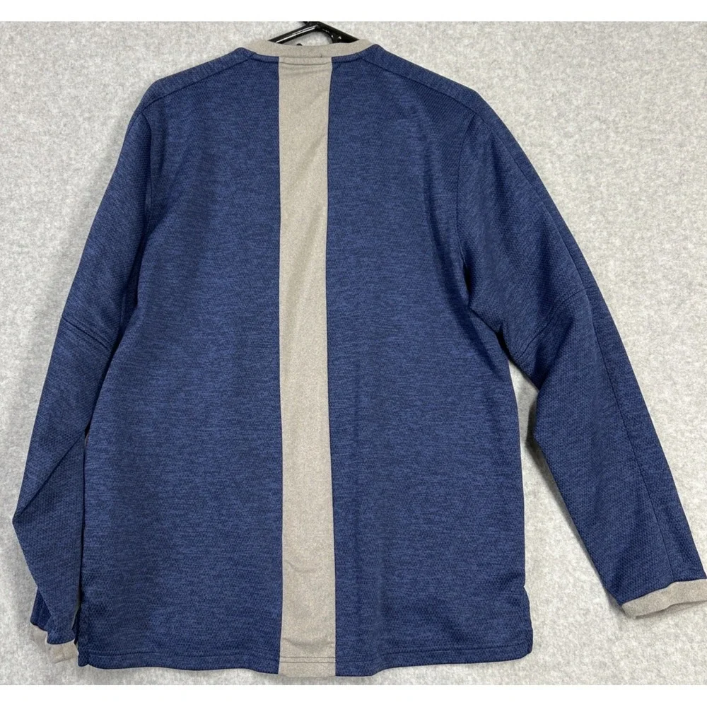Adidas Sweatshirt Baseball  Blue Pullover Mens M Long Sleeve Athletic w/ Pocket‎